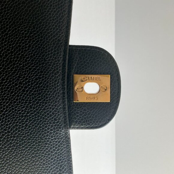 Chanel Classic Vintage Medium Caviar Double Flap Bag – Black Gold Hardware - Picture 8 of 13